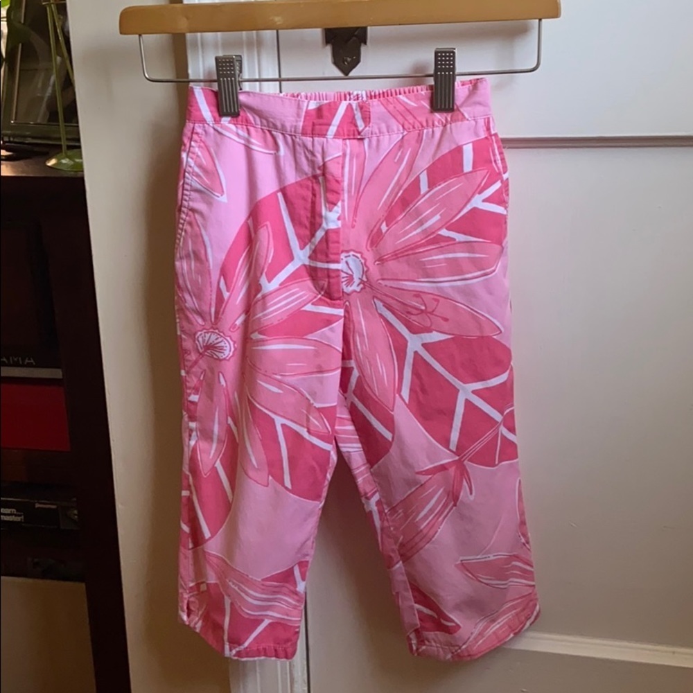 Lilly Pulitzer Tropical Coastal Cotton Capri Pants Girls Size 5